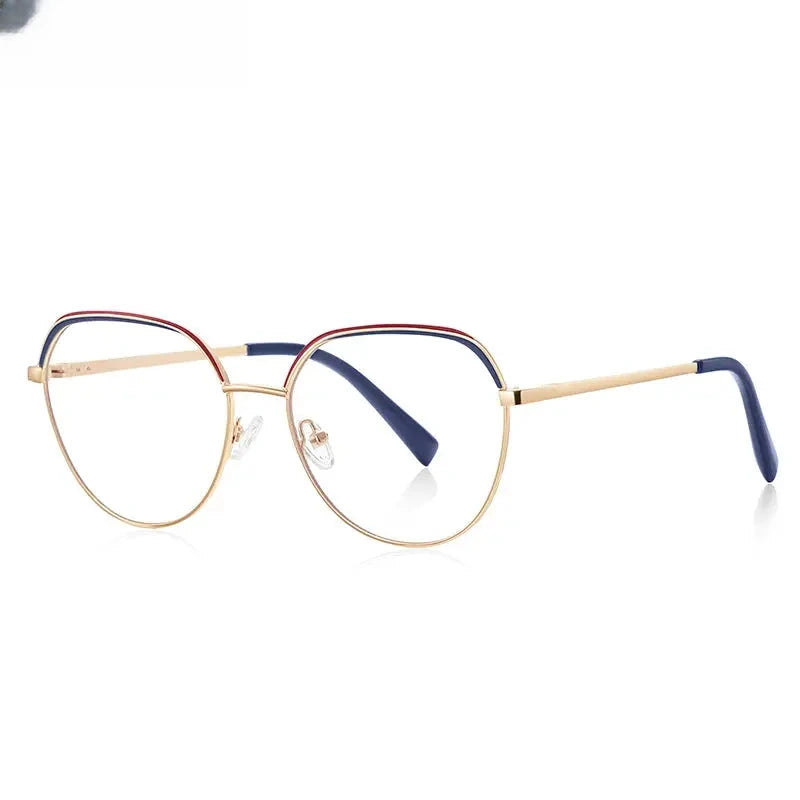 Unisex Round Full Rim Titanium Flat Top Reading Glasses 3098 — view 9 | Rx Spectacle