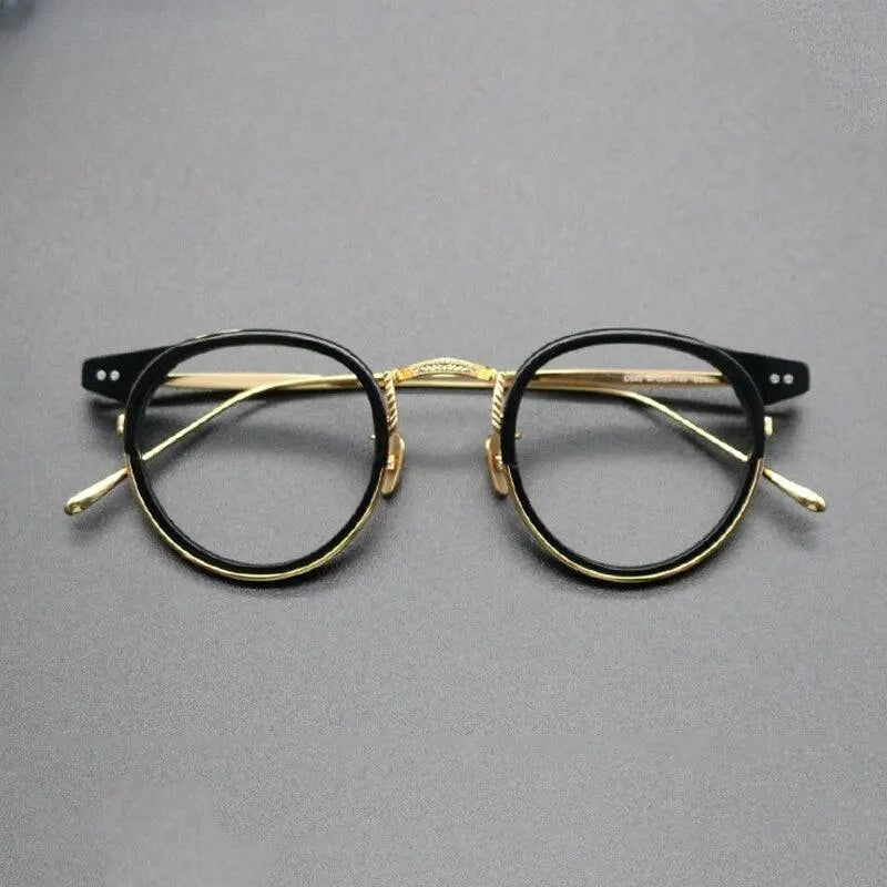 Unisex Round Full Rim Titanium Prescription Glasses Gxyj474 — view 6 | Rx Spectacle