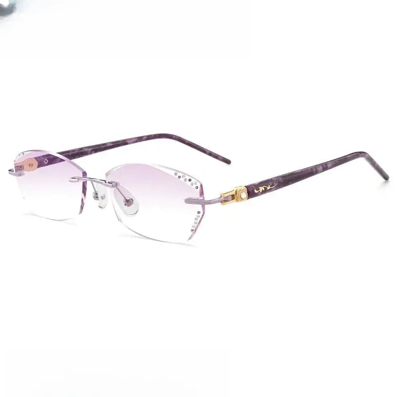 Women's Oval Rimless Titanium Prescription Glasses 613558 — view 5 | Rx Spectacle