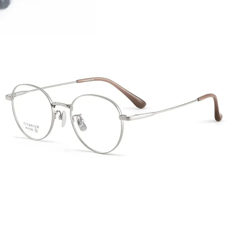 Women's Oval Full Rim Titanium Prescription Glasses 406142 — view 4 | Rx Spectacle
