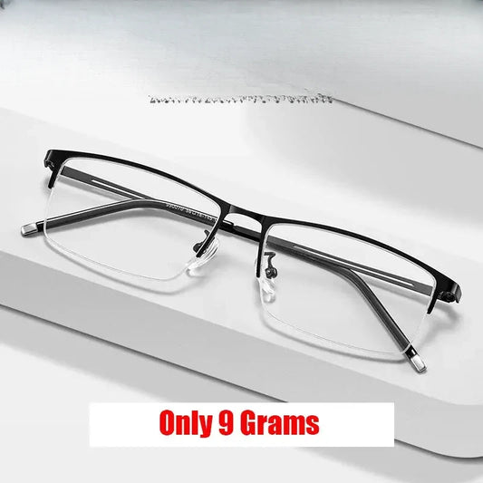 Men's Square Semi-Rimless Alloy Prescription Glasses 990070 — view 1 | Rx Spectacle