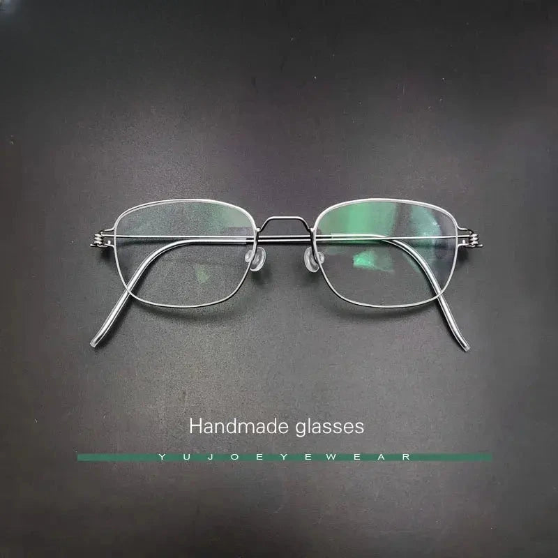 Unisex Oval Full Rim Stainless Steel Screwless Prescription Glasses 61425 — view 2 | Rx Spectacle