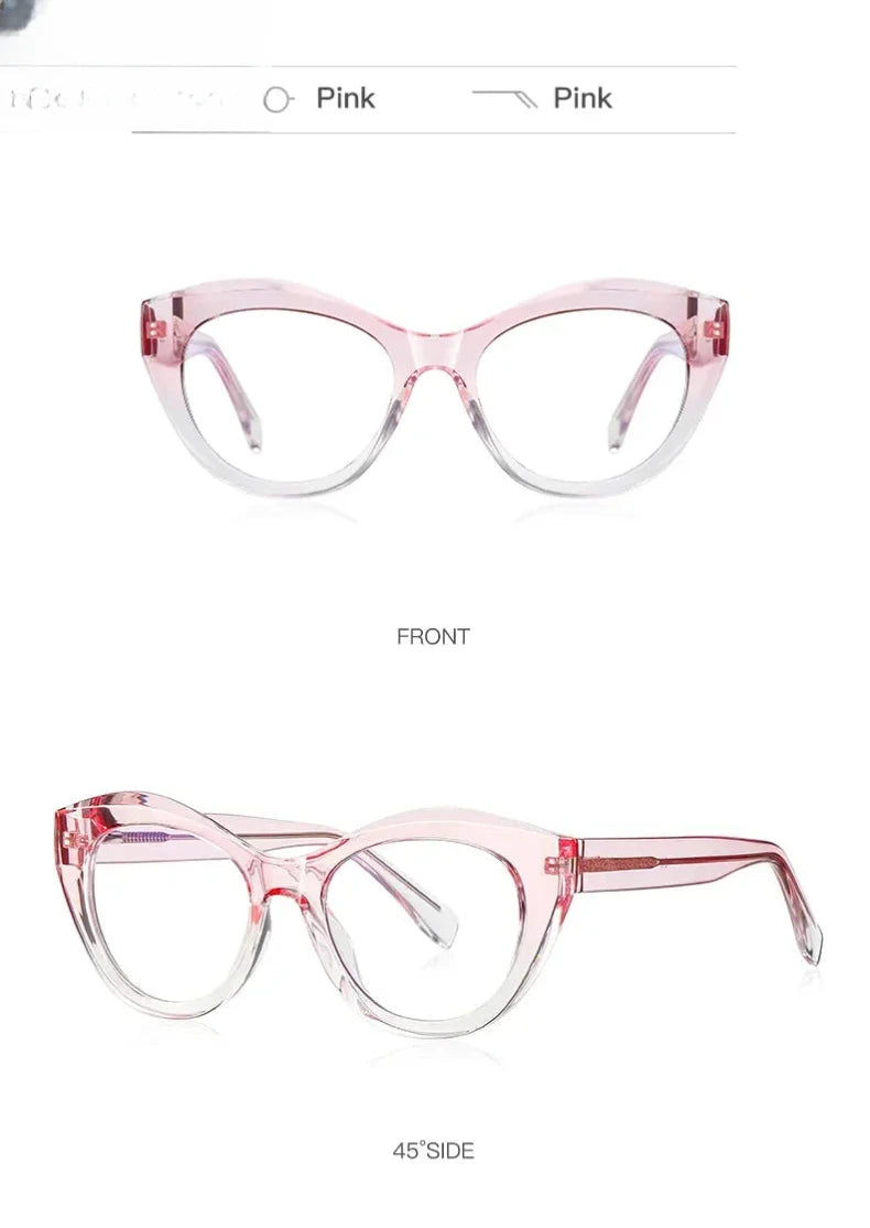 Women's Cat Eye Full Rim Reading Glasses Pfd2168 — view 22 | Rx Spectacle