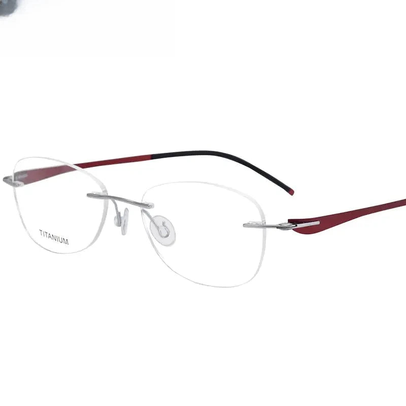Women's Oval Rimless Titanium Screwless Prescription Glasses 315003 — view 1 | Rx Spectacle