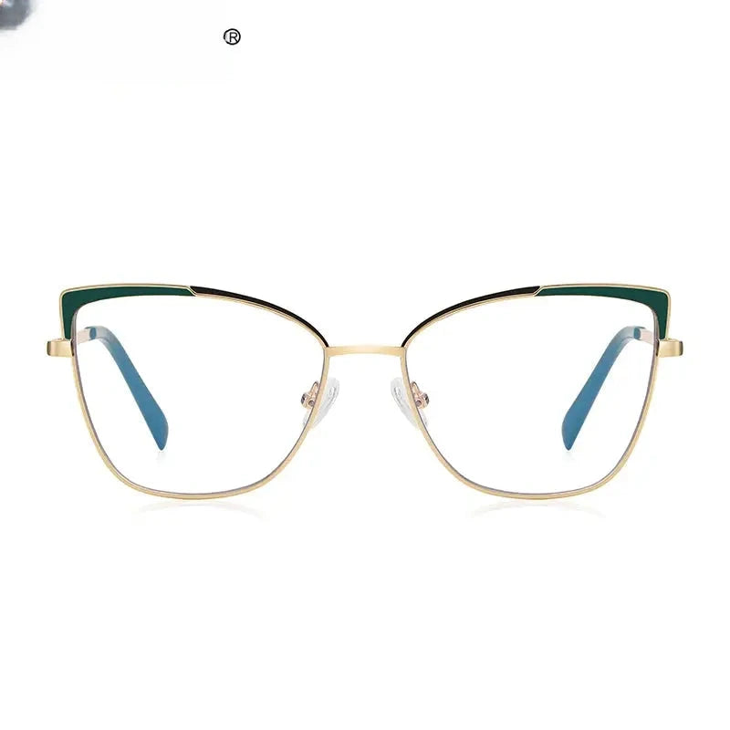 Women's Cat Eye Full Rim Alloy Reading Glasses 3104 — view 4 | Rx Spectacle