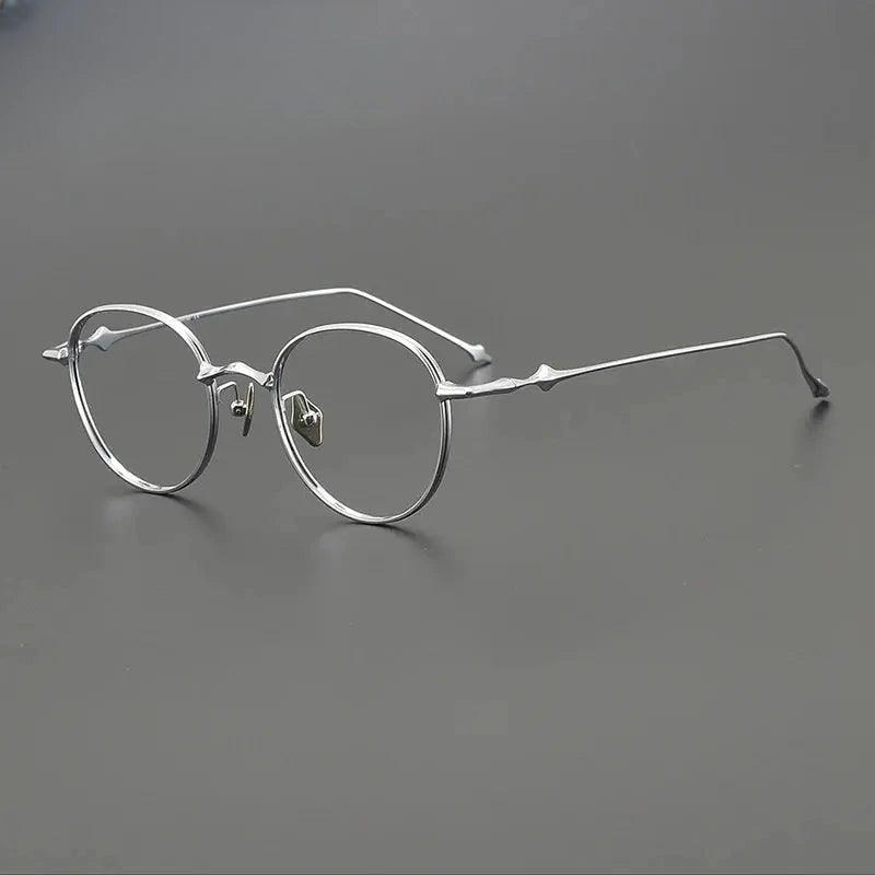 Unisex Round Full Rim Titanium Prescription Glasses Gxyj1495 — view 7 | Rx Spectacle