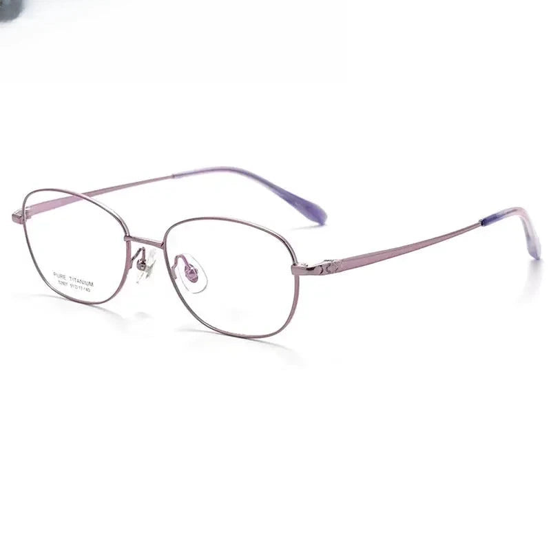 Women's Oval Full Rim Titanium Prescription Glasses 852807 — view 8 | Rx Spectacle