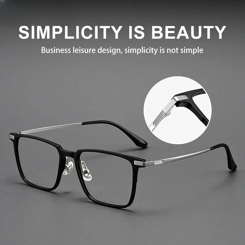 Men's Square Full Rim Titanium Reading Glasses 49306 — view 2 | Rx Spectacle