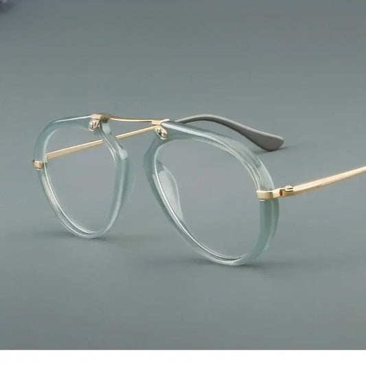 Unisex Oval Full Rim Titanium Prescription Glasses 720473 — view 1 | Rx Spectacle
