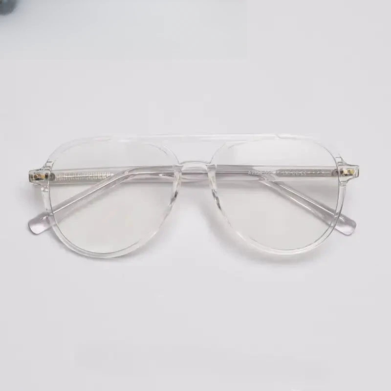 Unisex Oval Full Rim Titanium Double Bridge Prescription Glasses 62154 — view 3 | Rx Spectacle