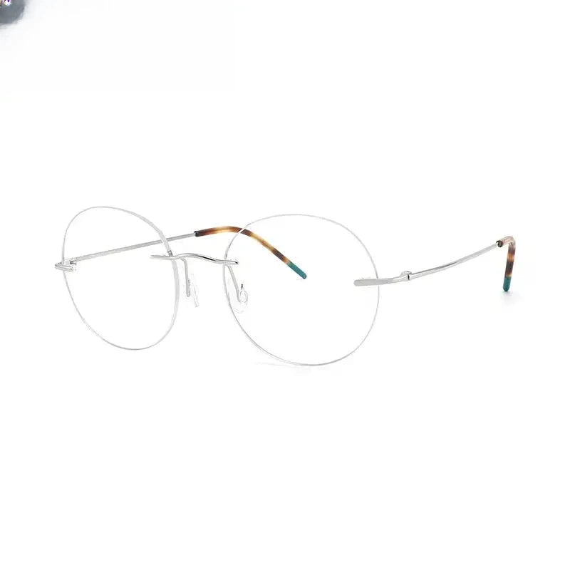 Women's Oval Rimless Titanium Prescription Glasses 879018 — view 3 | Rx Spectacle