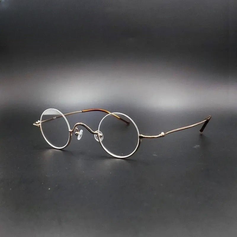 Unisex Round Semi-Rimless Alloy Reading Glasses — view 1 | Rx Spectacle