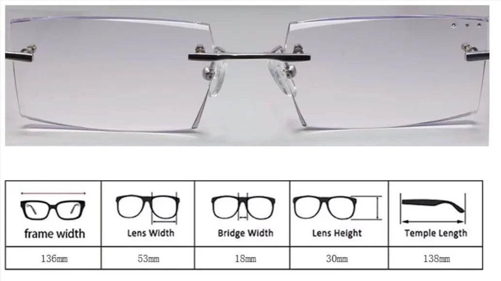 Rimless Titanium Prescription Glasses 58003 — view 7 | Rx Spectacle