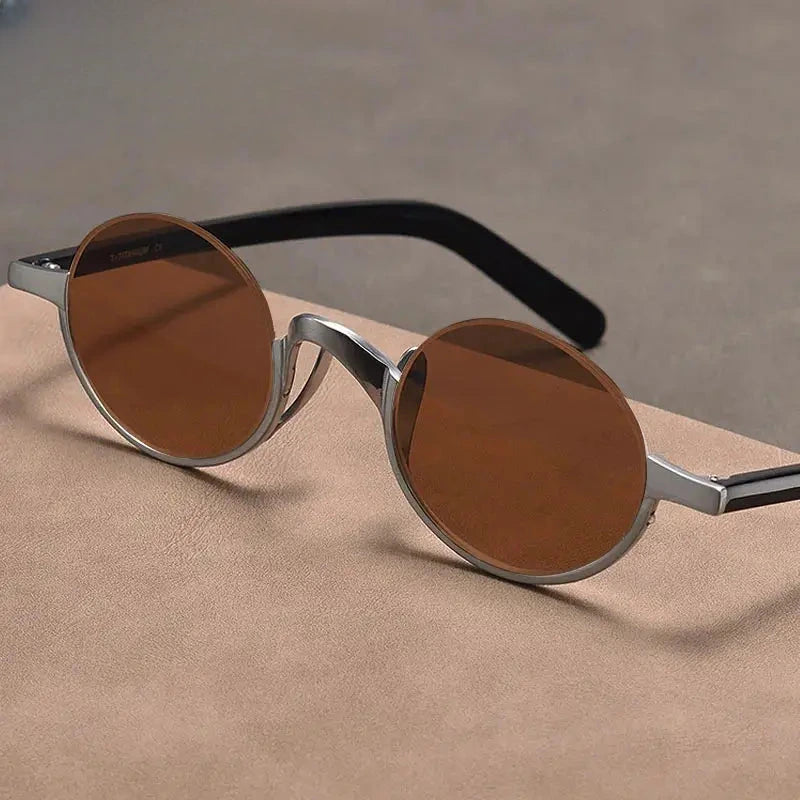 Unisex Oval Semi-Rimless Titanium Prescription Glasses Y4338 — view 2 | Rx Spectacle