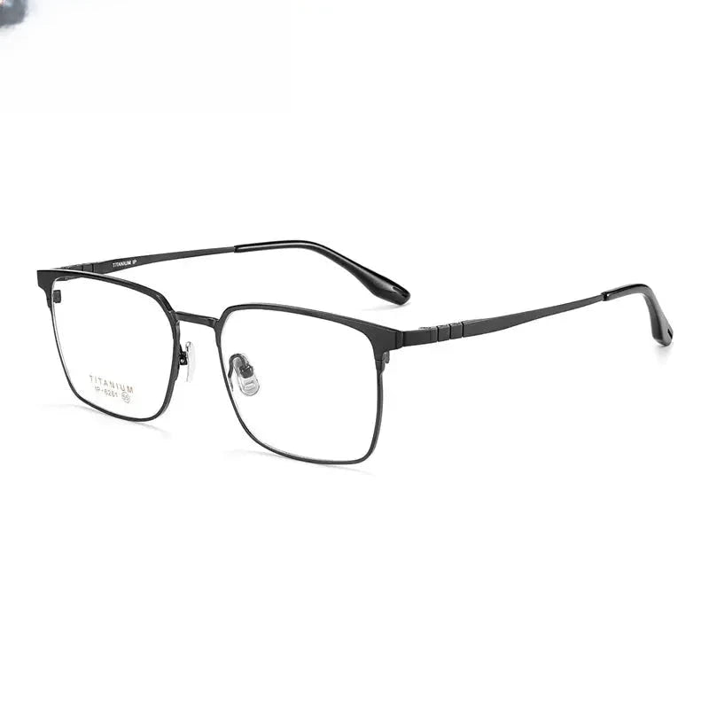 Unisex Square Full Rim Titanium Prescription Glasses 976261 — view 4 | Rx Spectacle