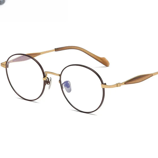 Unisex Round Full Rim Titanium Prescription Glasses 46058 — view 1 | Rx Spectacle