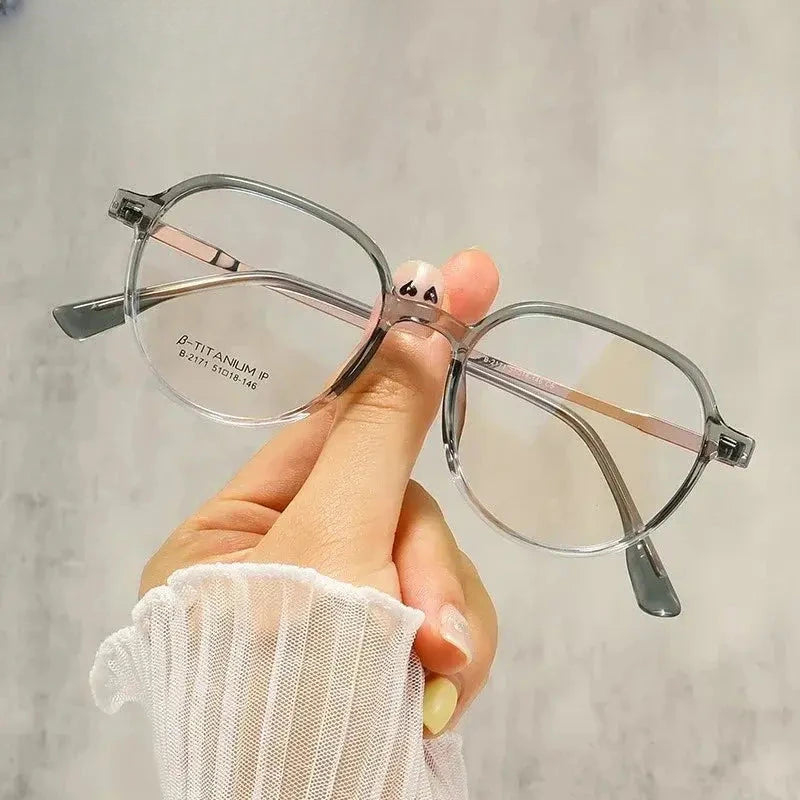 Women's Polygon Full Rim Titanium Prescription Glasses 90 — view 1 | Rx Spectacle