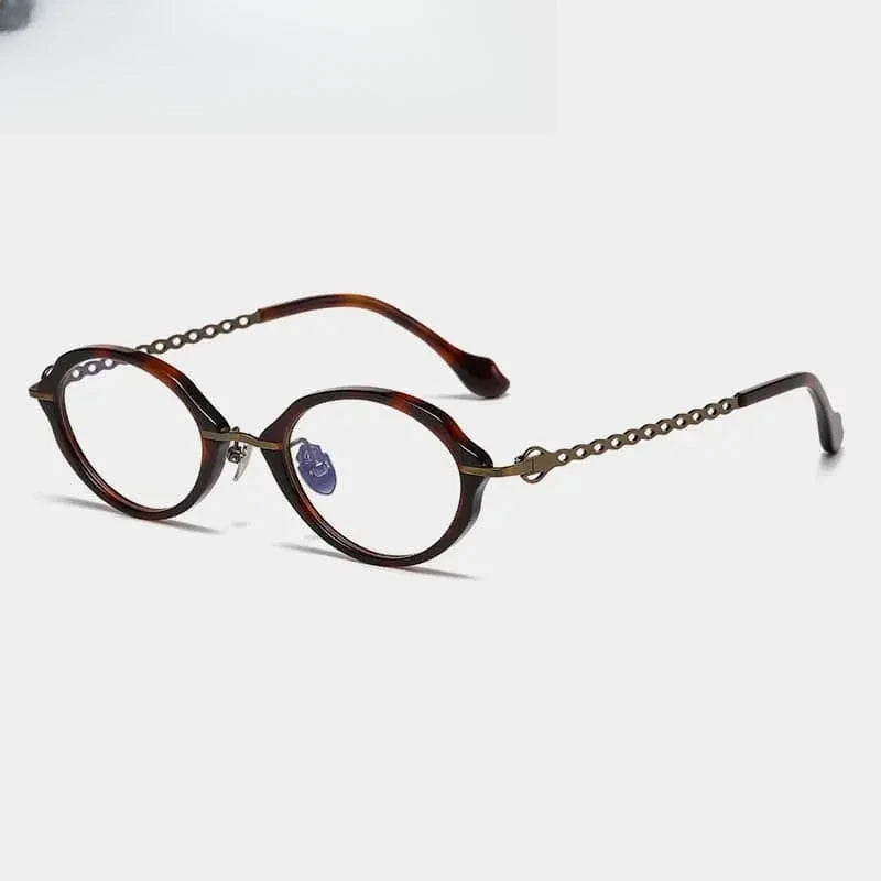 Unisex Oval Full Rim Titanium Prescription Glasses 66073 — view 8 | Rx Spectacle