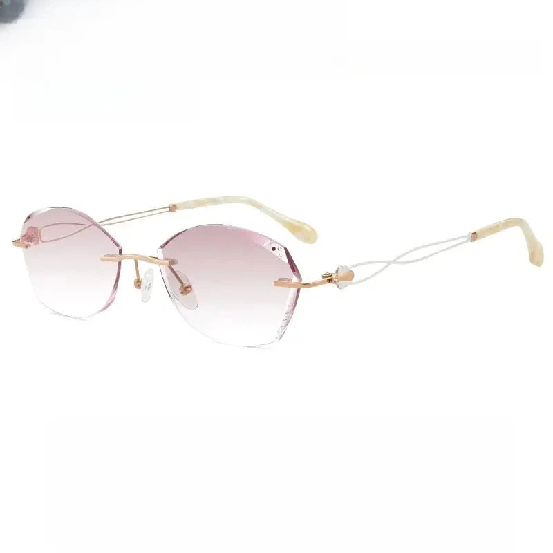 Women's Oval Rimless Titanium Prescription Glasses 699038 — view 5 | Rx Spectacle