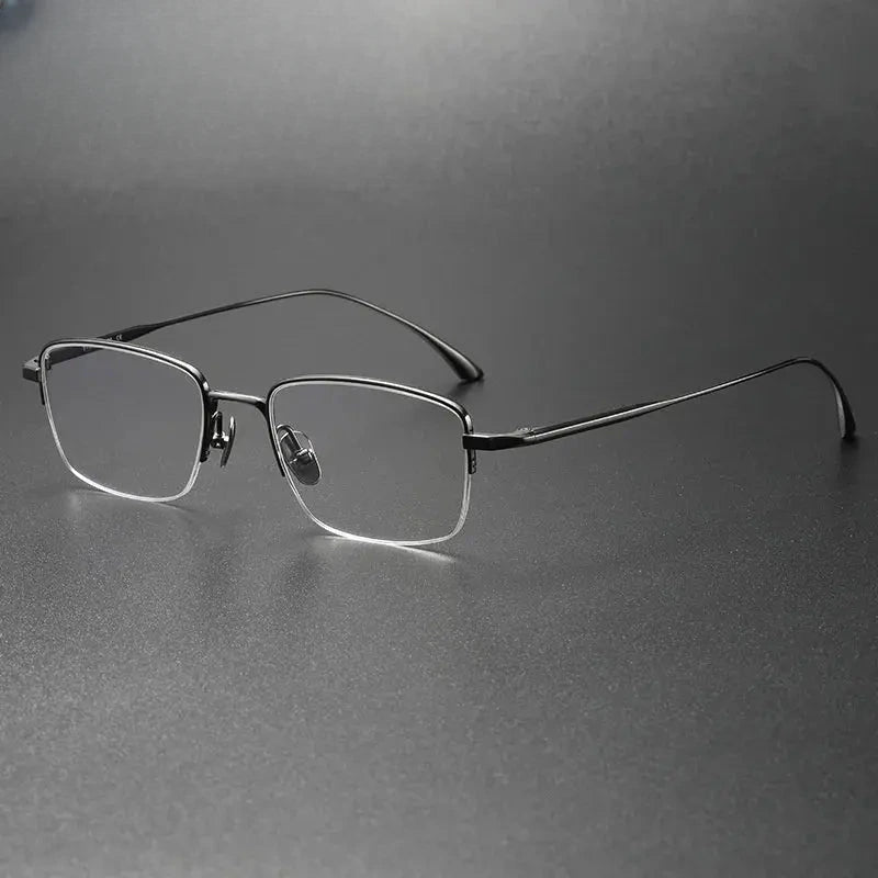 Women's Square Semi-Rimless Titanium Prescription Glasses 355019 — view 4 | Rx Spectacle