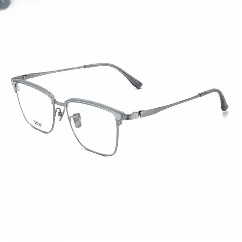 Unisex Square Full Rim Titanium Prescription Glasses 412079 — view 5 | Rx Spectacle