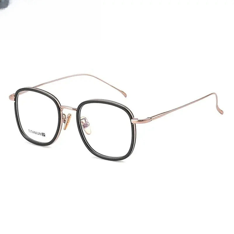 Unisex Square Full Rim Titanium Prescription Glasses 88037 — view 7 | Rx Spectacle