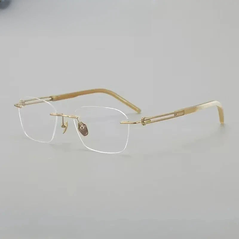 Men's Polygon Rimless Titanium Prescription Glasses 611005 — view 3 | Rx Spectacle