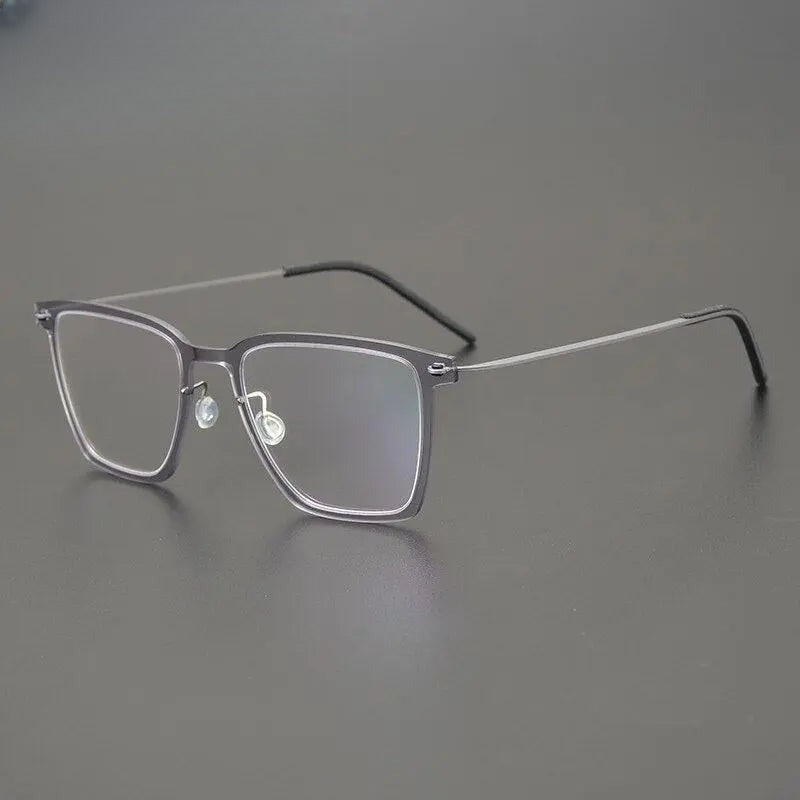 Unisex Square Full Rim Titanium Prescription Glasses Gxyj950 — view 5 | Rx Spectacle