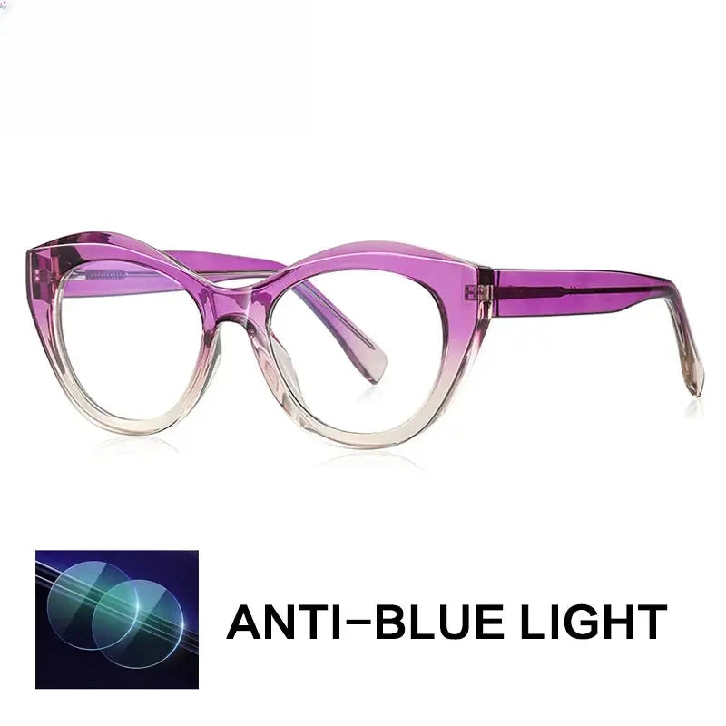 Women's Cat Eye Full Rim Titanium Reading Glasses Gx2168 — view 3 | Rx Spectacle