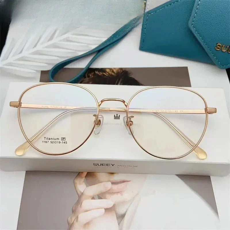 Unisex Oval Full Rim Titanium Prescription Glasses 611167 — view 3 | Rx Spectacle