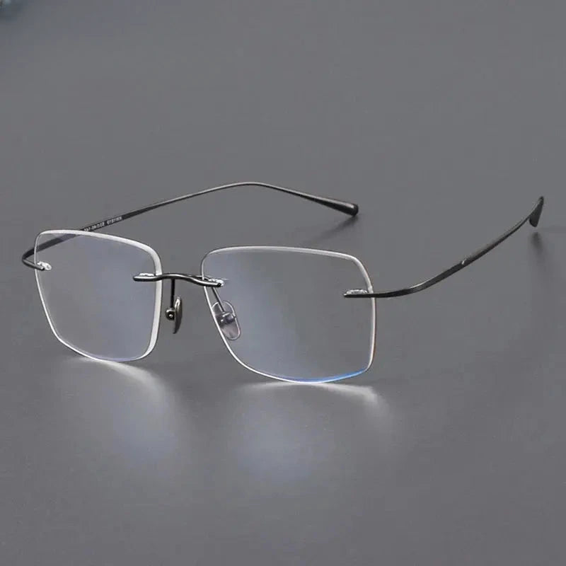 Polygon Rimless Titanium Prescription Glasses 881819 — view 4 | Rx Spectacle