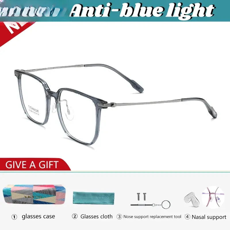 Unisex Square Full Rim Titanium Reading Glasses 623006 — view 4 | Rx Spectacle