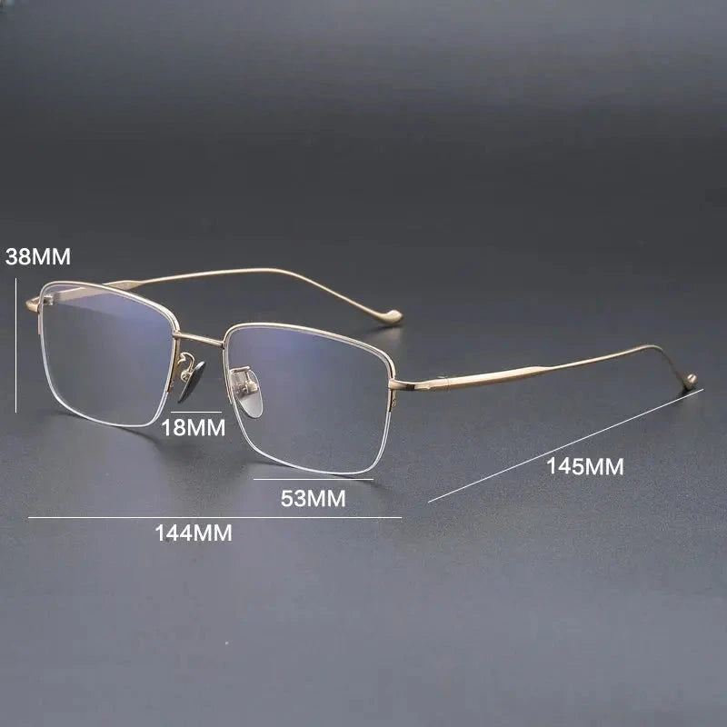 Men's Polygon Full Rim Titanium Prescription Glasses 722042 — view 2 | Rx Spectacle