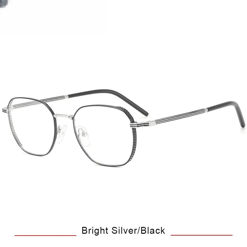 Women's Square Full Rim Titanium Flat Top Prescription Glasses 16023 — view 6 | Rx Spectacle