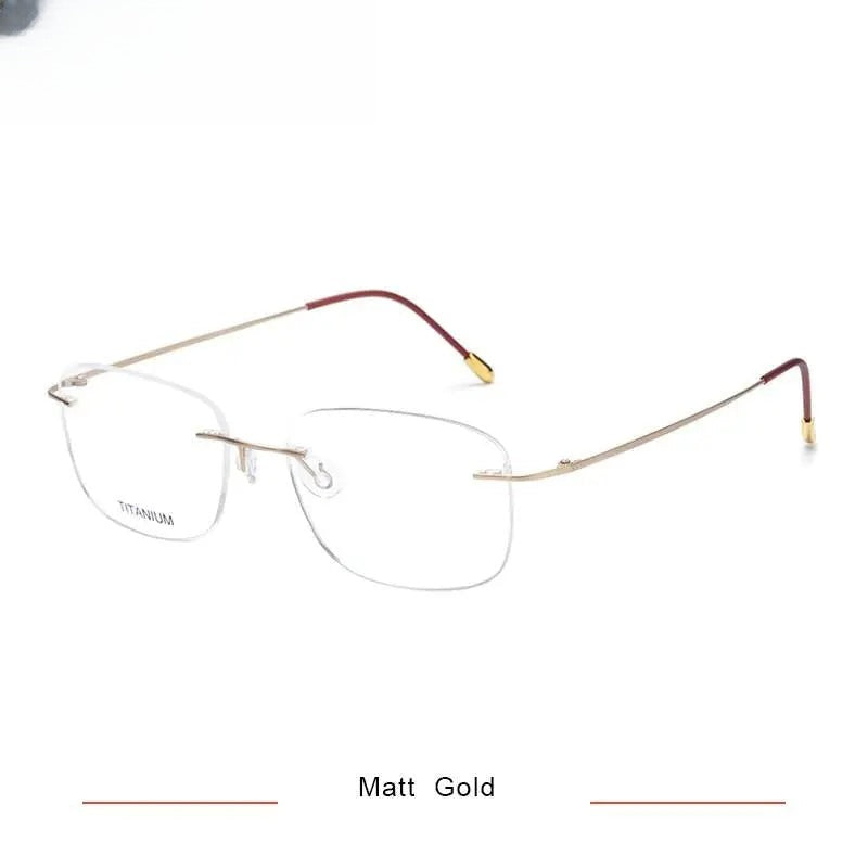 Men's Square Rimless Titanium Prescription Glasses Kr16010 — view 5 | Rx Spectacle