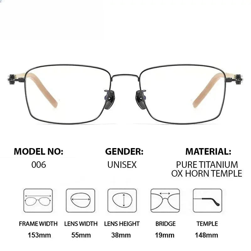 Men's Polygon Full Rim Titanium Oversized Prescription Glasses 401006 — view 2 | Rx Spectacle