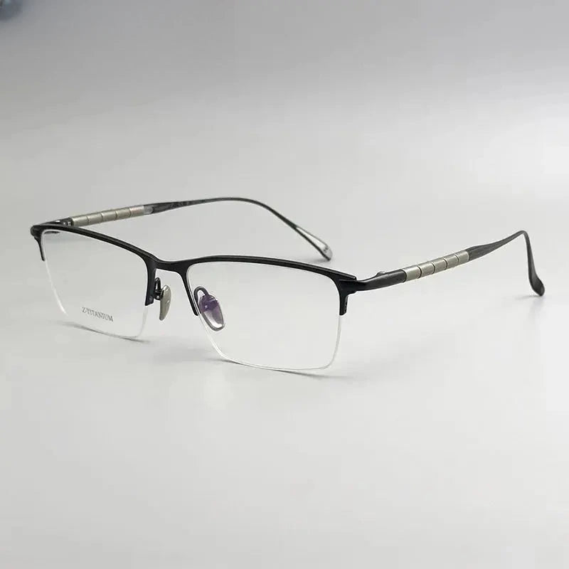 Men's Polygon Semi-Rimless Titanium Prescription Glasses 827061 — view 5 | Rx Spectacle