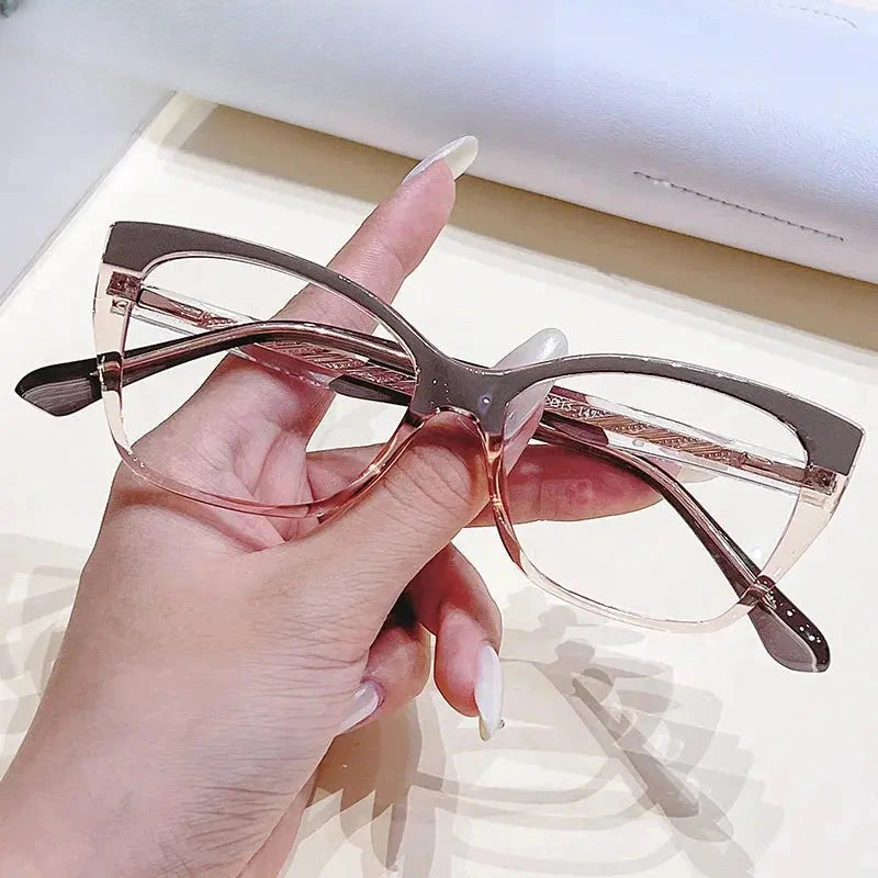 Women's Cat Eye Full Rim Titanium Prescription Glasses 76037 — view 5 | Rx Spectacle