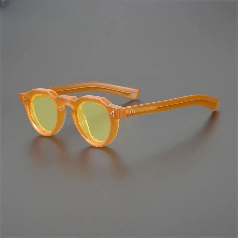 Unisex Round Full Rim Acetate Flat Top Prescription Glasses M002 — view 12 | Rx Spectacle