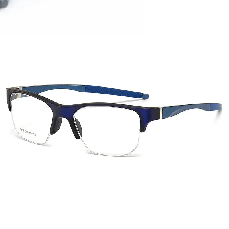 Unisex Square Semi-Rimless TR90 Prescription Glasses 615856 — view 13 | Rx Spectacle