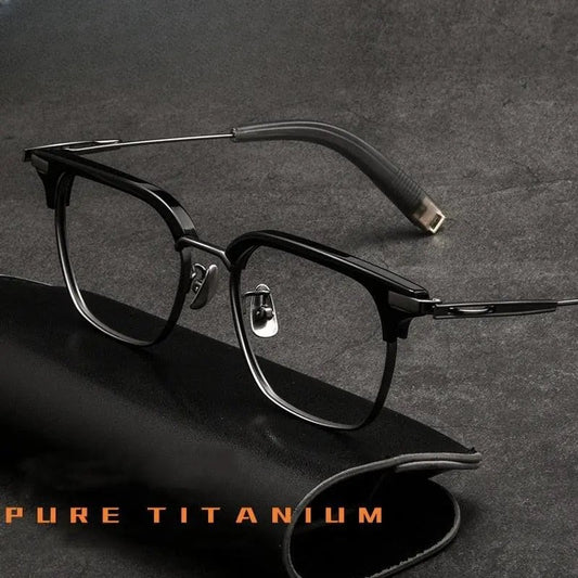 Men's Square Full Rim Titanium Prescription Glasses 2083t — view 1 | Rx Spectacle