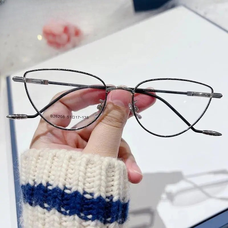 Women's Cat Eye Full Rim Stainless Steel Prescription Glasses 26208 — view 10 | Rx Spectacle