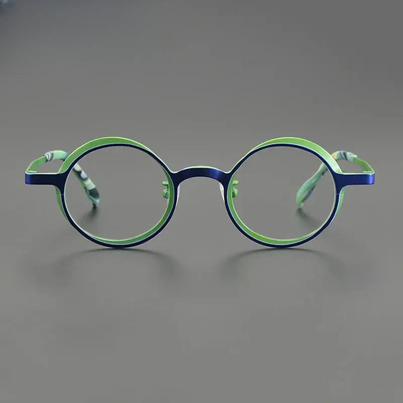 Unisex Round Full Rim Titanium Prescription Glasses Gxyj1024 — view 2 | Rx Spectacle