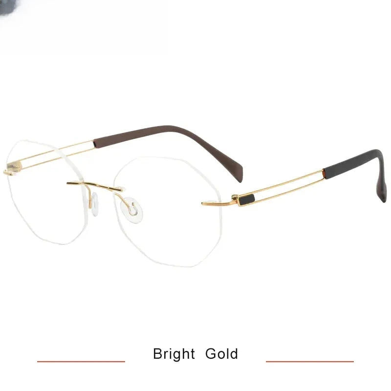 Women's Oval Rimless Titanium Prescription Glasses 316079 — view 6 | Rx Spectacle