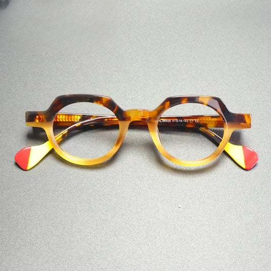 Women's Oval Full Rim Acetate Flat Top Prescription Glasses G56026 — view 1 | Rx Spectacle
