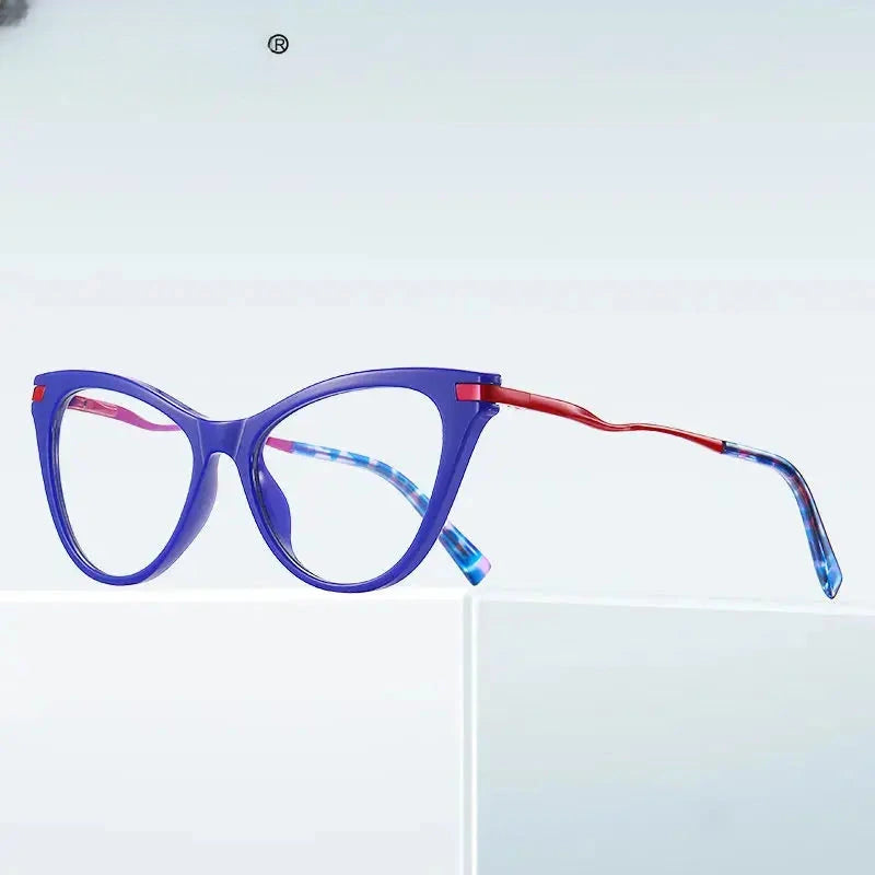 Women's Cat Eye Full Rim Titanium Reading Glasses 2109 — view 2 | Rx Spectacle