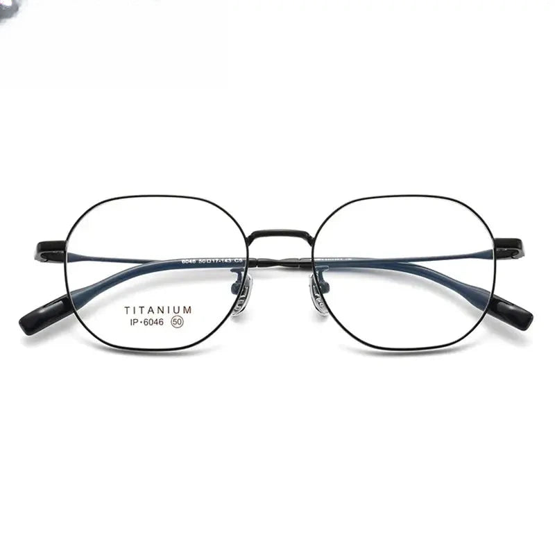 Women's Oval Full Rim Titanium Flat Top Prescription Glasses 406046 — view 5 | Rx Spectacle