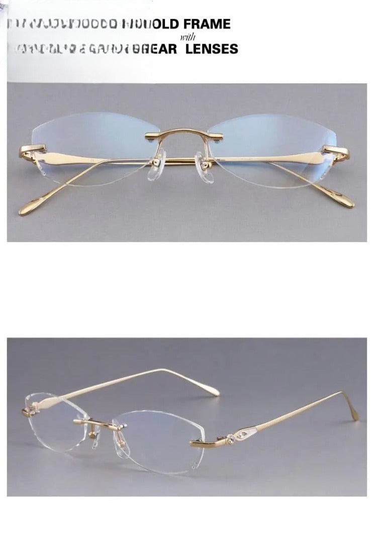 Women's Rimless Titanium Prescription Glasses 8037 — view 6 | Rx Spectacle