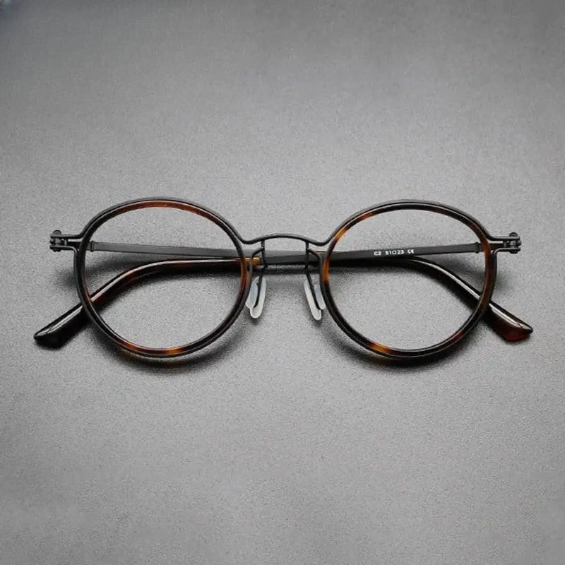 Unisex Round Full Rim Titanium Prescription Glasses Gxyj639 — view 4 | Rx Spectacle