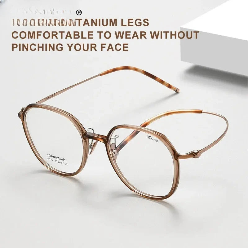 Women's Oval Full Rim Titanium Reading Glasses 9116 — view 3 | Rx Spectacle